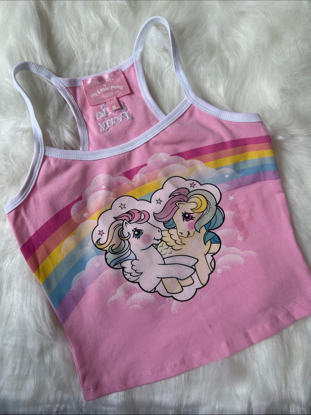 Dolls Kill Pink My Little Pony Rainbow Graphic Tank